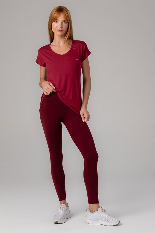 Calça Legging Essential High Compression - Bordô