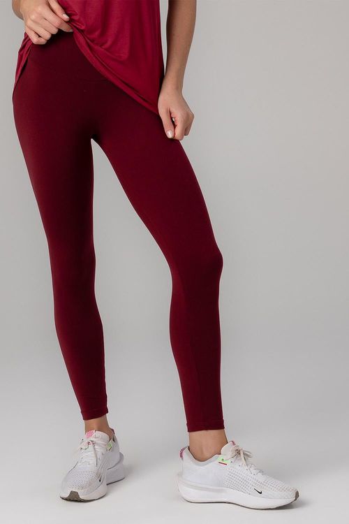 Calça Legging Essential High Compression - Bordô
