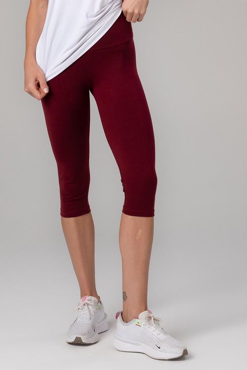 Calça Corsário Essential High Compression - Bordô