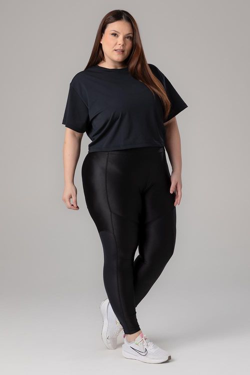 Calça Legging Plus Energy Aero com Bolsos no Cós - Preto