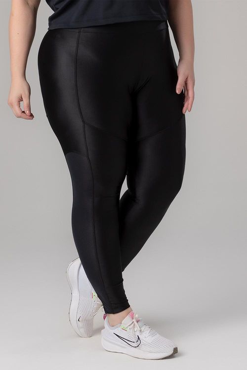 Calça Legging Plus Energy Aero com Bolsos no Cós - Preto