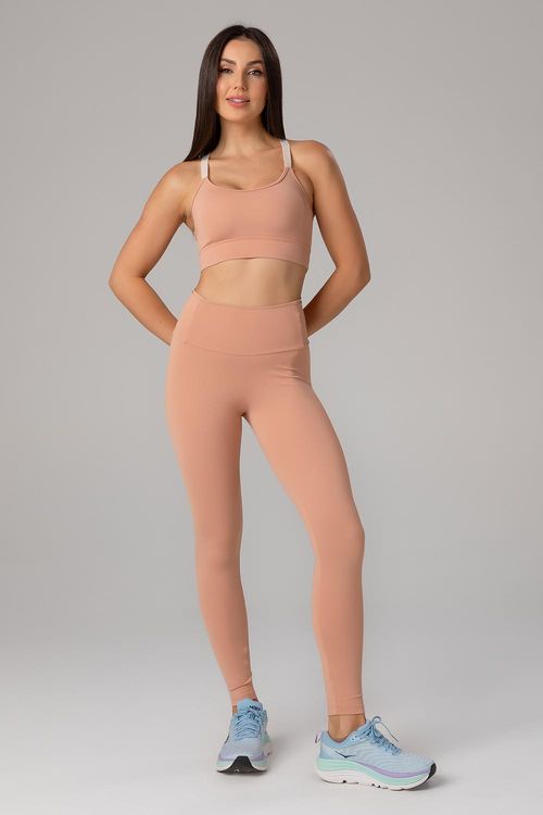 Calça Legging Cover Dual com Bolso no Cós - Peônia