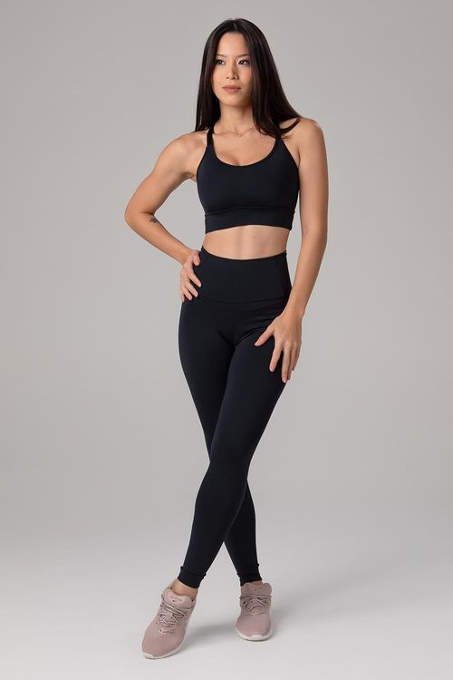 Calça Legging Cover Dual com Bolso no Cós - Preto