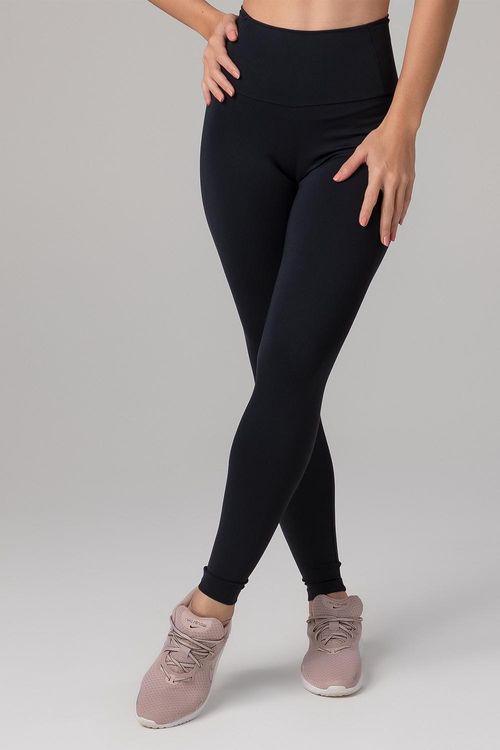 Calça Legging Cover Dual com Bolso no Cós - Preto