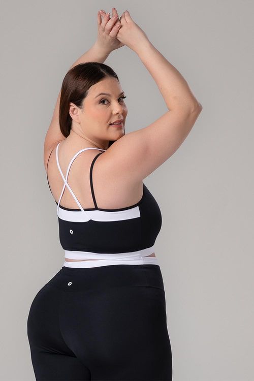 Top Plus Cover Dual Cross Com Bojo Removível - Preto / Branco