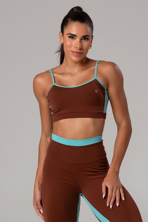 Top High Compression Dual com Bojo Removível - Cacau