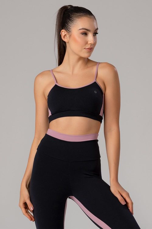 Top High Compression Dual com Bojo Removível - Preto