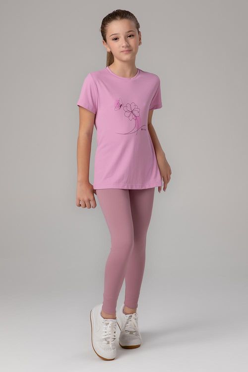 Calça Legging Infantil Impact Essential - Orquídia