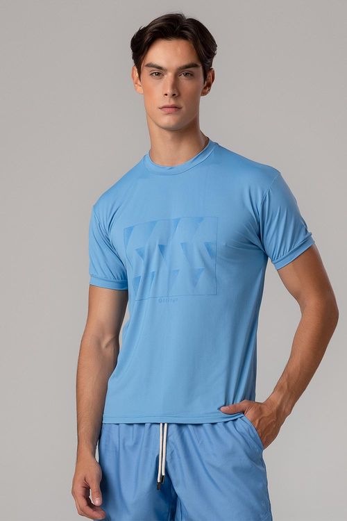 Camiseta Neutral Fade Masculina - Azul Lavado