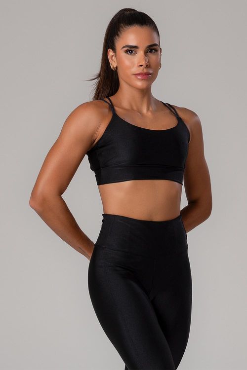 Top Lumi Straps com Bojo Removível - Preto
