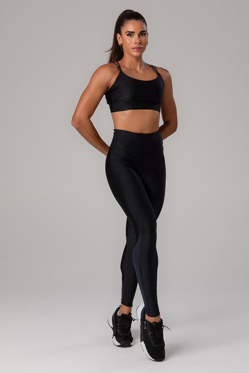 Calça Legging Lumi Recorte com Bolso na Pala - Preto