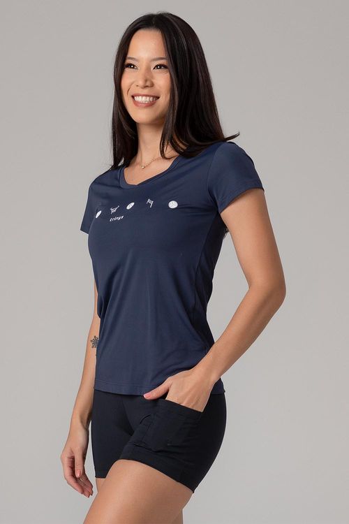 T-Shirt Eco Dry Game - Marinho Ebony