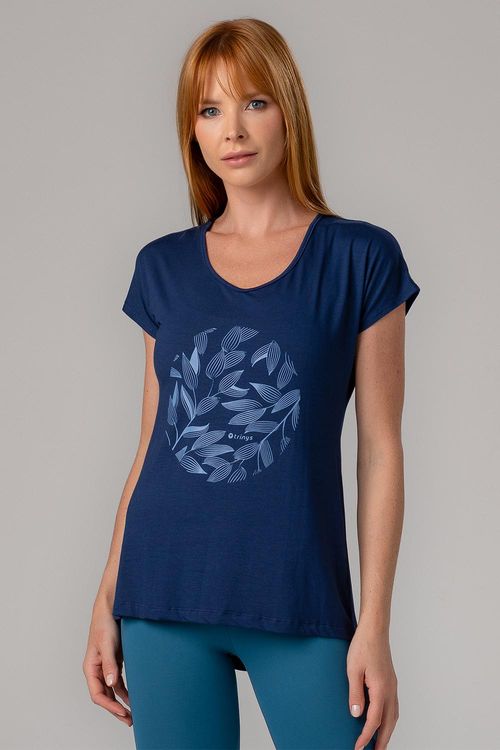 T-Shirt Fluidity Flora - Marinho