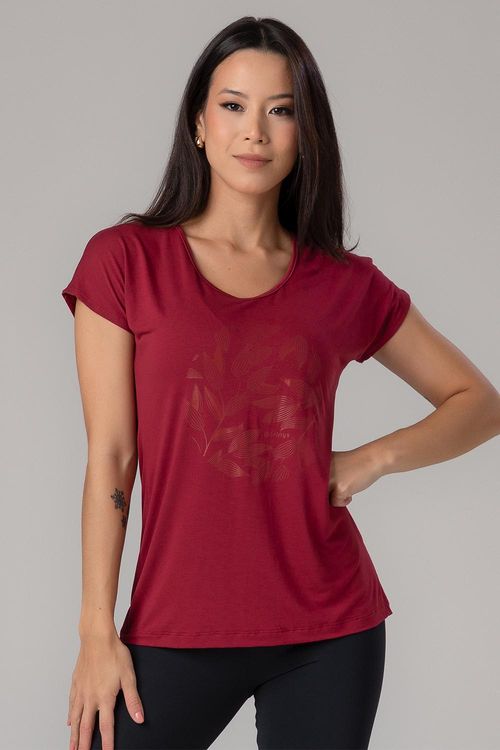 T-Shirt Fluidity Flora - Vinho
