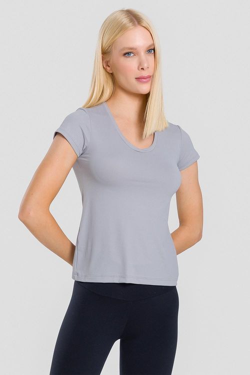 T-SHIRT ECO DRY ESSENTIAL ADULTO - REF. A860 - CINZA LOFT - ADULTO
