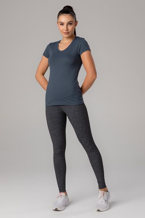 CALÇA LEGGING ESSENTIAL FLEX - REF. F15327 - MESCLA PRETO