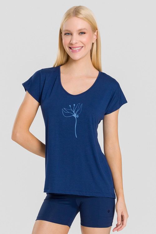 BLUSA FLUIDITY PETAL ADULTO - REF. F16432 - MARINHO