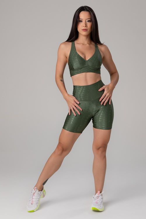 SHORTS INTERMEDIÁRIO JACQUARD ID ADULTO - REF. F15387 - VERDE CROCO - ADULTO