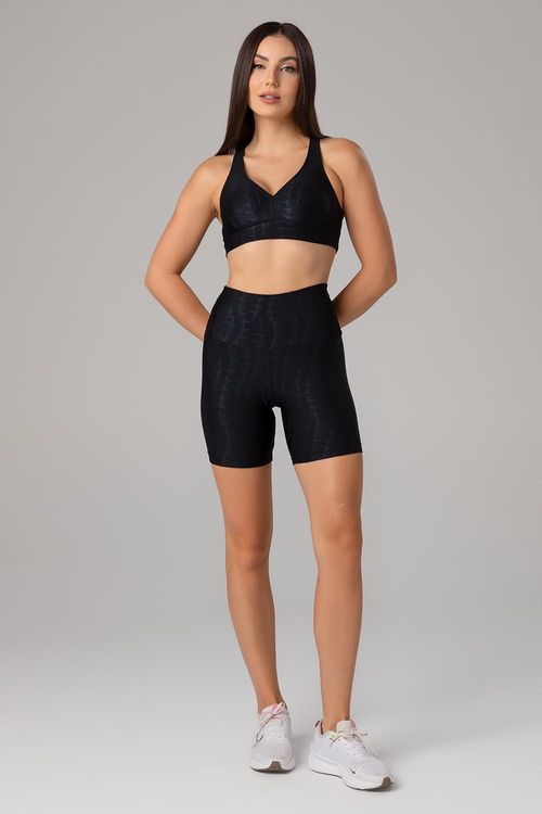 SHORTS INTERMEDIÁRIO JACQUARD ID ADULTO - REF. F15387 - PRETO