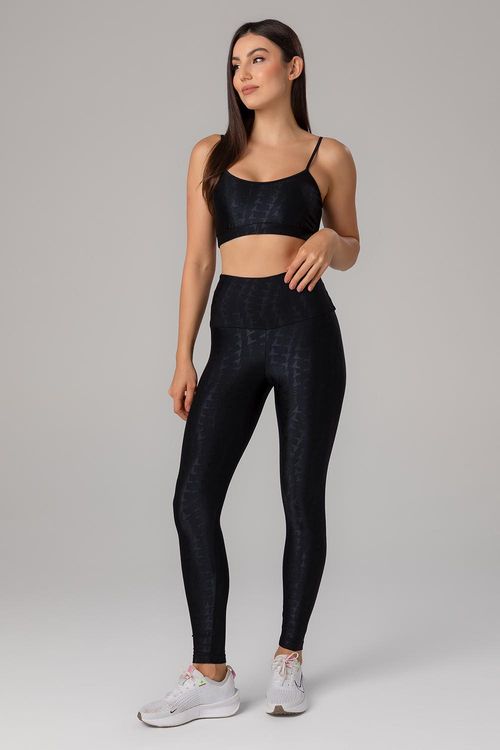 CALÇA LEGGING JACQUARD ID ADULTO - REF. F15382 - PRETO