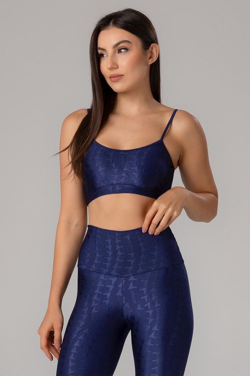 TOP JACQUARD ID COM BOJO REMOVÍVEL ADULTO - REF. 15383 - MARINHO