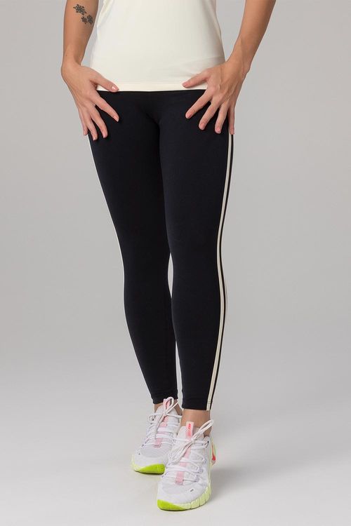 CALÇA LEGGING HIGH COMPRESSION COM GALÃO ADULTO - REF. F16280 - PRETO