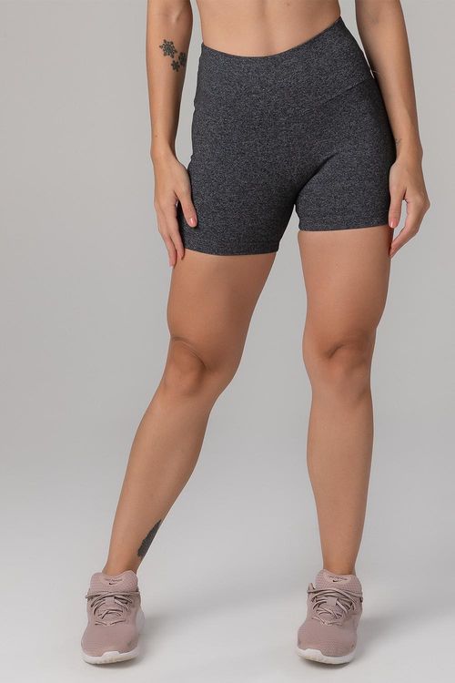 SHORTS ESSENTIAL FLEX ADULTO - REF. F15324 - MESCLA PRETO - ADULTO
