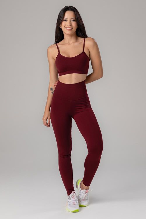 CALÇA LEGGING ESSENTIAL HIGH COMPRESSION HALTER ADULTO - REF. F13478 - BORDO - ADULTO
