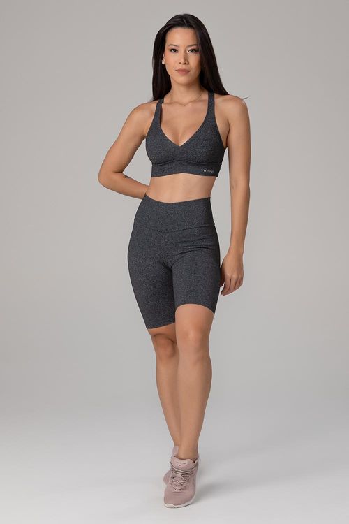 BERMUDA ESSENTIAL FLEX ADULTO - REF. F15326 - MESCLA PRETO - ADULTO