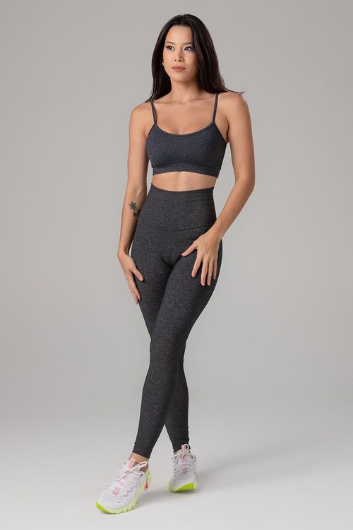 CALÇA LEGGING ESSENTIAL HIGH COMPRESSION HALTER ADULTO - REF. F13478 - MESCLA PRETO