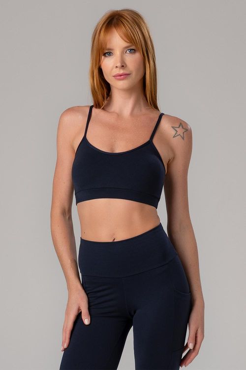 TOP HIGH COMPRESSION ESSENTIAL COM BOJO REMOVÍVEL ADULTO - REF. A853 - MARINHO EBONY - ADULTO