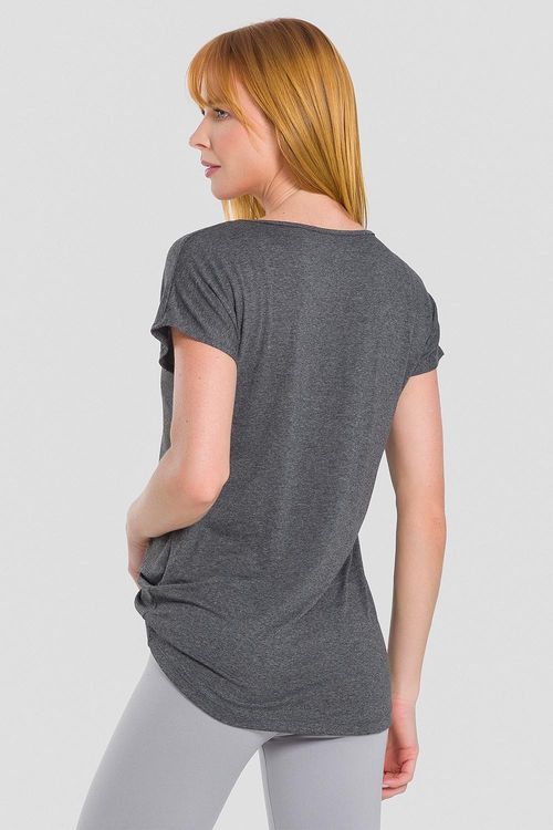 T-SHIRT ESSENTIAL FLUIDITY ADULTO - REF. A649 - MESCLA PRETO