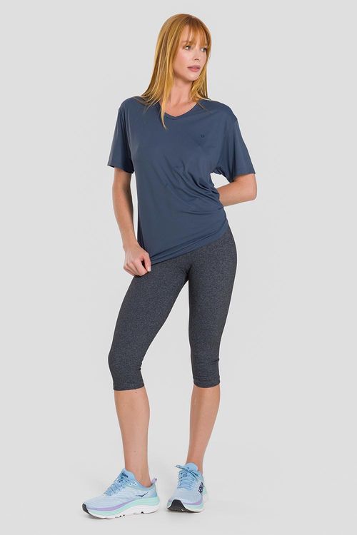 CALÇA CORSÁRIO ESSENTIAL HIGH COMPRESSION ADULTO - REF. A718 - MESCLA PRETO