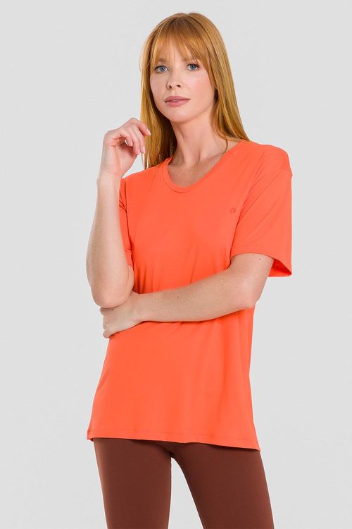 T-SHIRT ECO DRY SHAPE ESSENTIAL ADULTO - REF. F15839 - LARANJA ELETRICO