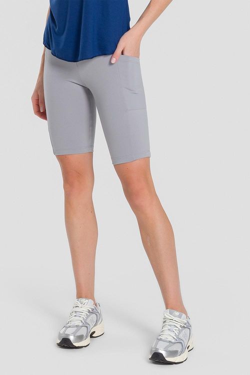BERMUDA COM BOLSO ESSENTIAL HIGH COMPRESSION ADULTO - REF. A857 - CINZA LOFT - ADULTO