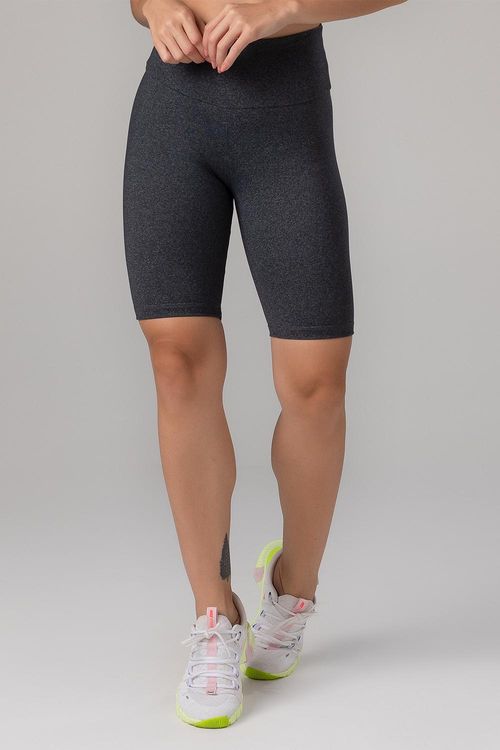 BERMUDA ESSENTIAL HIGH COMPRESSION ADULTO - REF. A716 - MESCLA PRETO - ADULTO