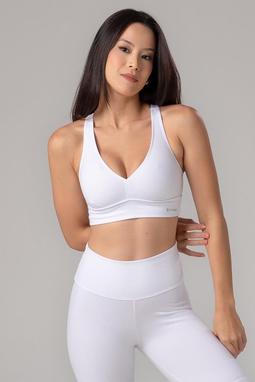 TOP HIGH COMPRESSION DECOTE V COM BOJO REMOVÍVEL ADULTO - REF. F12171 - BRANCO