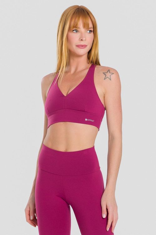 TOP HIGH COMPRESSION DECOTE V COM BOJO REMOVÍVEL ADULTO - REF. F12171 - BORGONHA