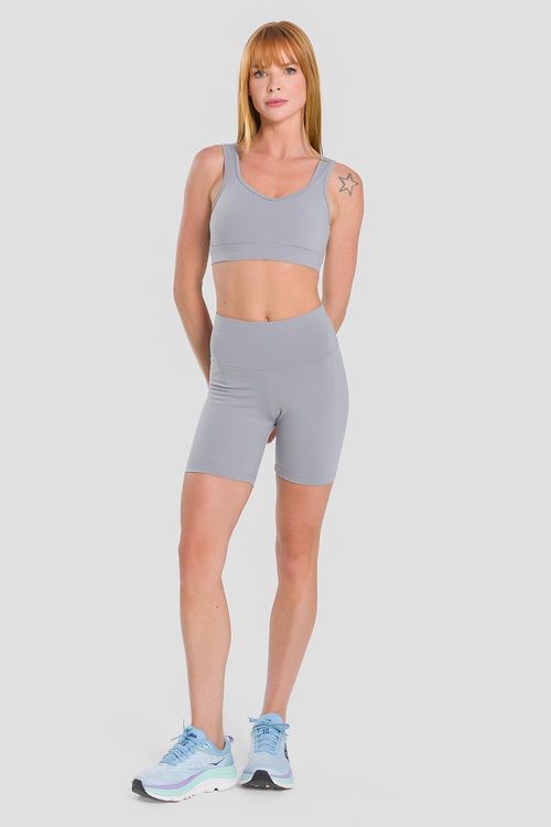 SHORTS INTERMEDIÁRIO ESSENTIAL HIGH COMPRESSION ADULTO - REF. A714 - CINZA LOFT - ADULTO