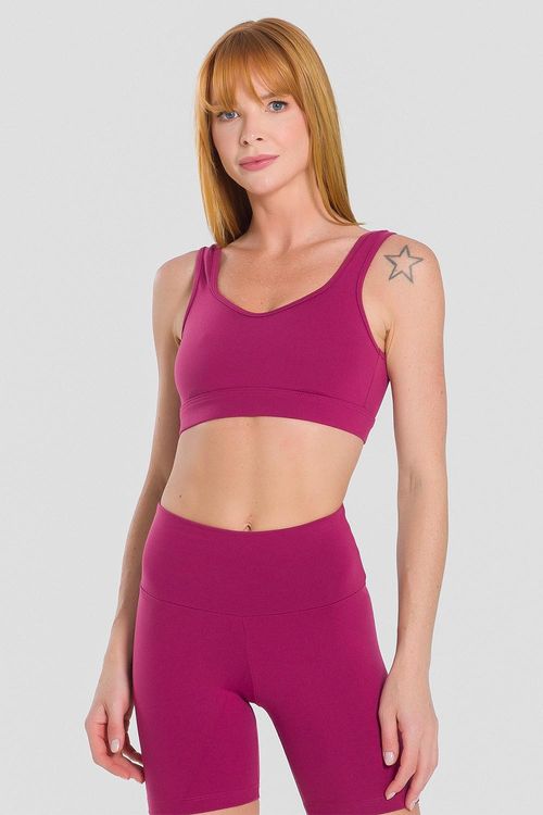 TOP FECHO ESSENTIAL HIGH COMPRESSION BOJO REMOVÍVEL ADULTO - REF. F13840 - BORGONHA