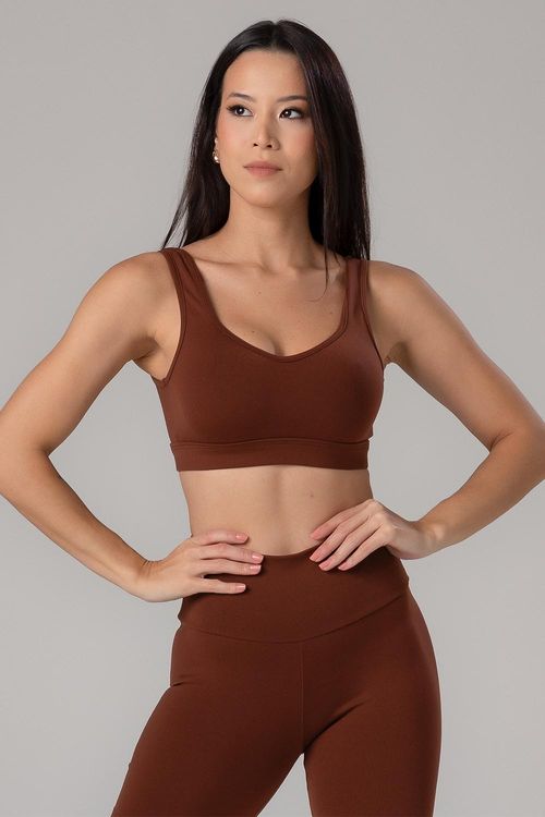 TOP FECHO ESSENTIAL HIGH COMPRESSION BOJO REMOVÍVEL ADULTO - REF. F13840 - CACAU