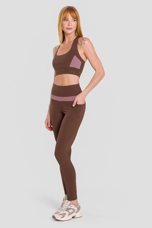 LEGGING EMANA DUO COM BOLSO ADULTO - REF. F16302 - ESPRESSO