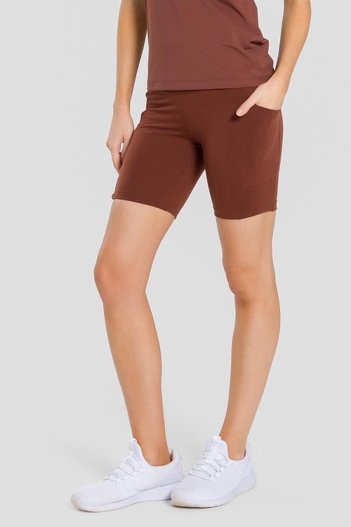SHORTS INTERMEDIÁRIO ESSENTIAL HIGH COMPRESSION - REF. A729 - CACAU