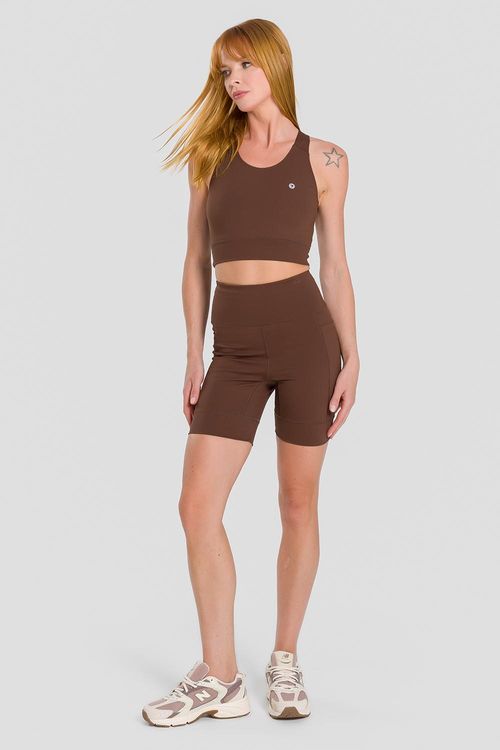 BERMUDA EMANA® RUNNING COM BOLSOS ADULTO - REF. F16090 - ESPRESSO - ADULTO