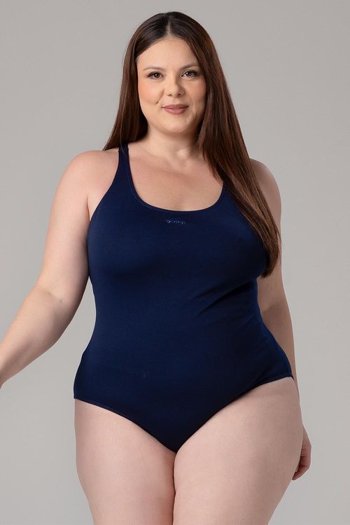 MAIÔ FECHADO NAS COSTAS (48 AO 52) PLUS SIZE - REF. A183HB5 - MARINHO - ADULTO