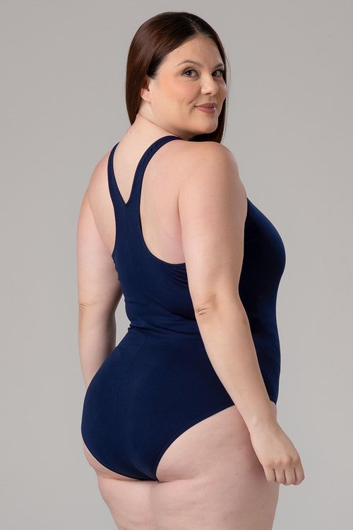 MAIÔ FECHADO NAS COSTAS (48 AO 52) PLUS SIZE - REF. A183HB5 - MARINHO - ADULTO