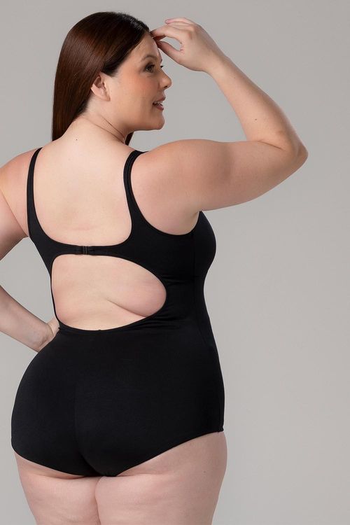 MAIÔ ABERTO NAS COSTAS COM FECHO E TOUCA ADULTO - REF. A311 - PRETO