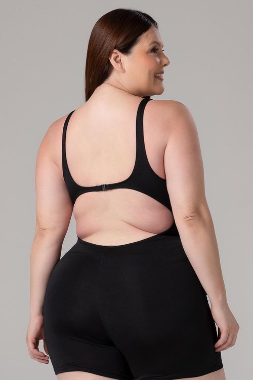 MACAQUINHO ABERTO NAS COSTAS COM FECHO E TOUCA ADULTO - REF. A253 - PRETO