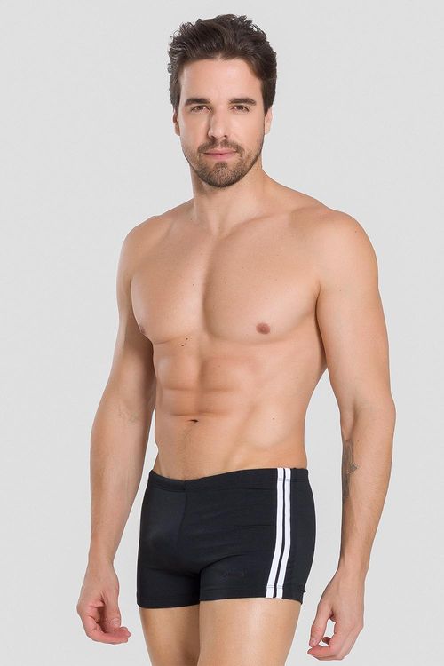 SUNGA GALÕES LATERAL 26CM ADULTO - REF. A661 - PRETO