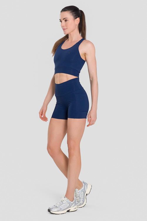 SHORTS FLEX RUNNING POCKETS ADULTO - REF. F16138 - MARINHO